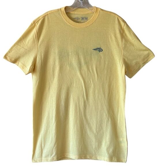 NEW Reel Life Mens Yellow Tee - Picture 1 of 5